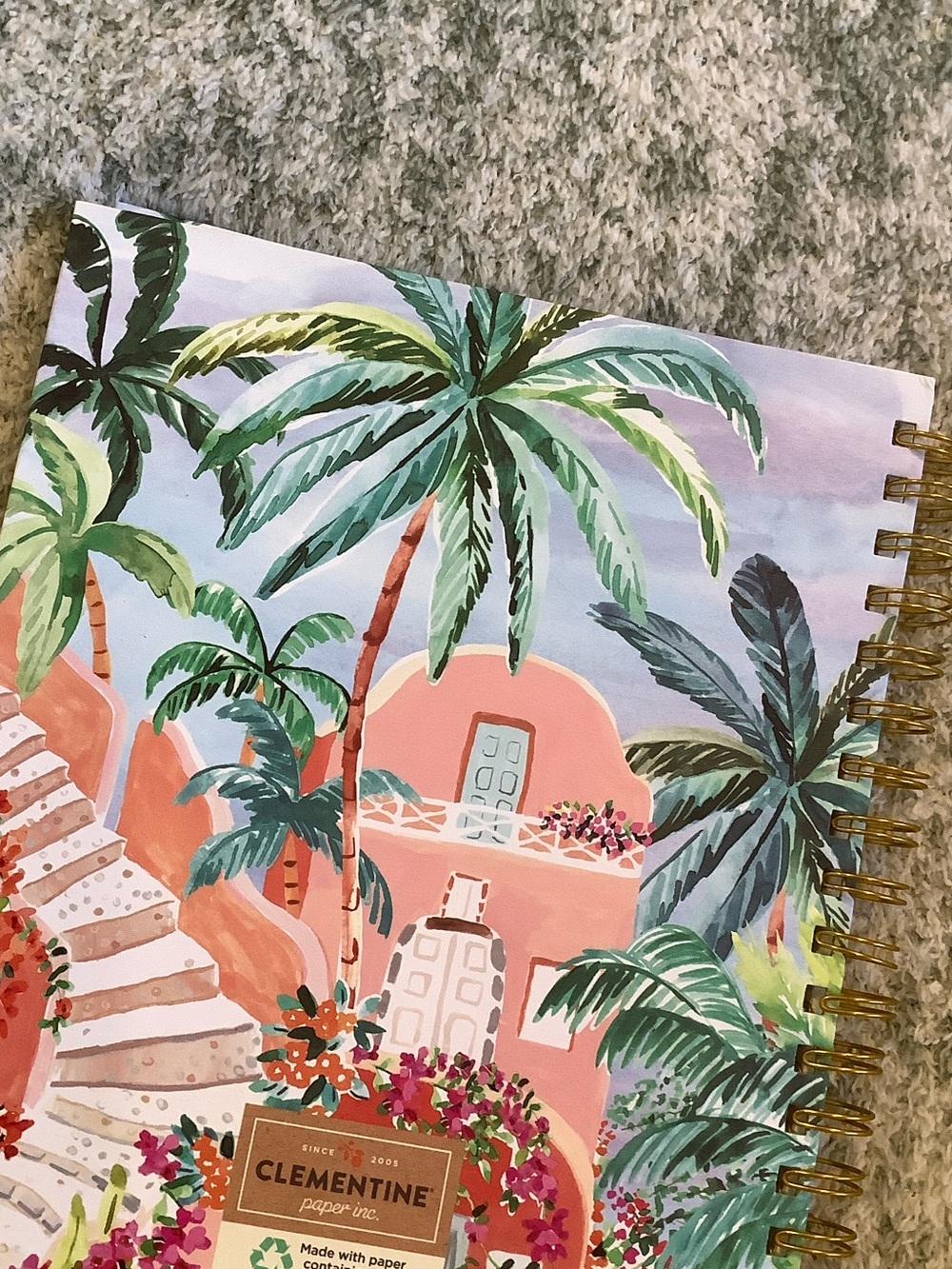 Clementine Tropical Carribean Floral Spiral Notebook Lined Journal NWT ~120pgs - Picture 10 of 16